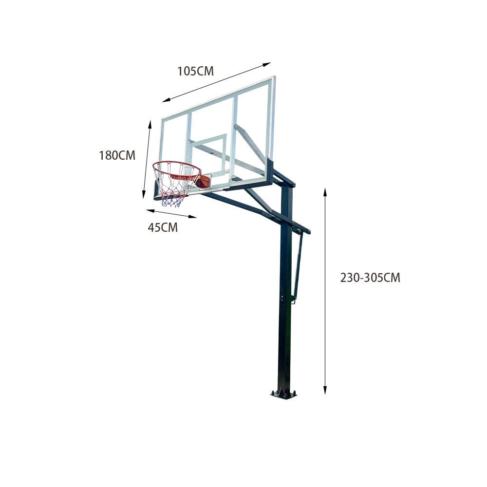DUNK MASTER M023 Basketball System  In Ground Basketball Stand Ring Hoop Ironman Heavy Duty Professional