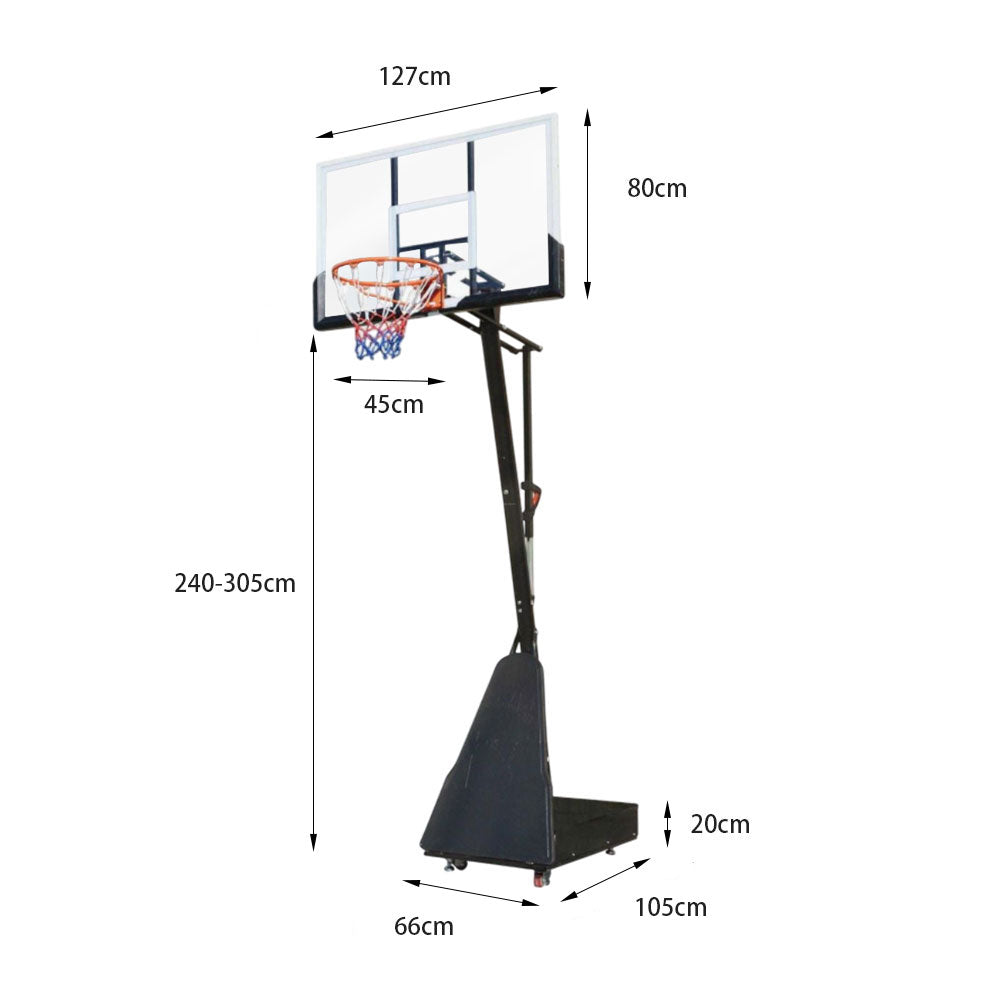 DUNK MASTER M024S Basketball System Portable Basketball Stand Ring Hoop Ironman