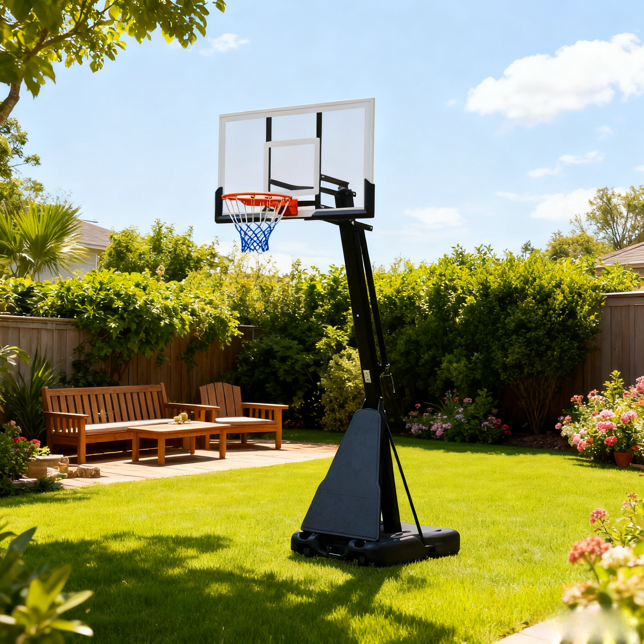 DUNK MASTER M027 Basketball System Portable Basketball Stand Ring Hoop Ironman