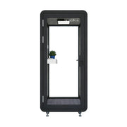 MODERA BJK-101021 Steel Panel 1.0x1.0m Compact Soundproof Office Booth w/ Lighting, Ventilation & Casters - Black