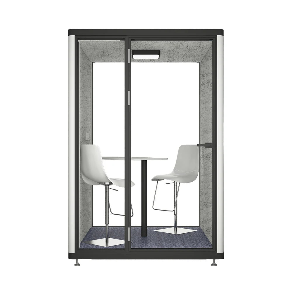 MODERA LCK-151521 Aluminium Frame 1.8x1.5m Large Soundproof Office Meeting Booth w/ Lighting, Ventilation & Casters - Black