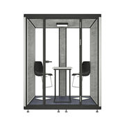 MODERA LCK-181521 Aluminium Frame 1.8x1.5m Large Soundproof Office Meeting Booth w/ Lighting, Ventilation & Casters - Black