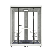 MODERA LCK-181521 Aluminium Frame 1.8x1.5m Large Soundproof Office Meeting Booth w/ Lighting, Ventilation & Casters - White