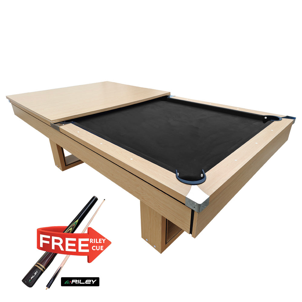 CUETIQ 7FT 3-IN-1 Simple Modern Pool Table/ Billards Table/ Pingpong Table/ Dining Table With Free Accessories
