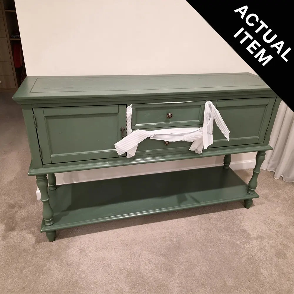 Customer Return Product - LUXORA Solid Wood Console Table with 4 Drawers, Vintage Entryway Table, 140cm - Dark Green