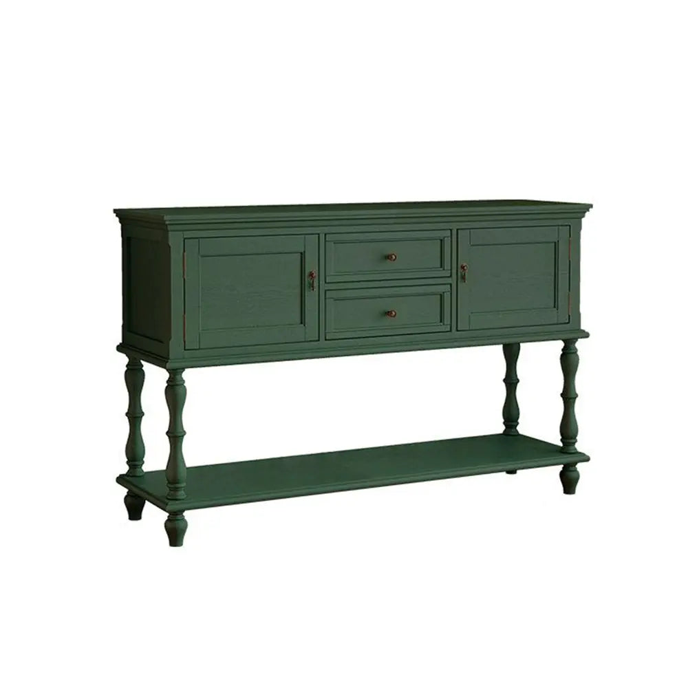 Customer Return Product - LUXORA Solid Wood Console Table with 4 Drawers, Vintage Entryway Table, 140cm - Dark Green