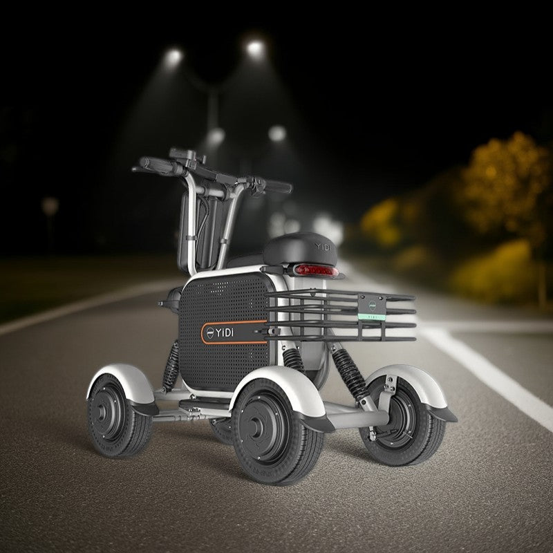 YIDI D10L 1000W 48V 10Ah/15Ah 11-inch Lithium Battery Dual Drive Foldable White&Black High Carbon Steel Electric Scooter Drum Brake