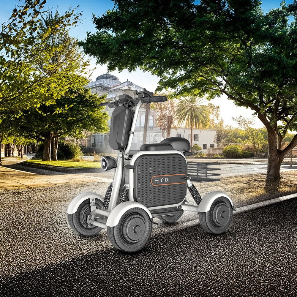 YIDI D10L 1000W 48V 10Ah/15Ah 11-inch Lithium Battery Dual Drive Foldable White&Black High Carbon Steel Electric Scooter Drum Brake