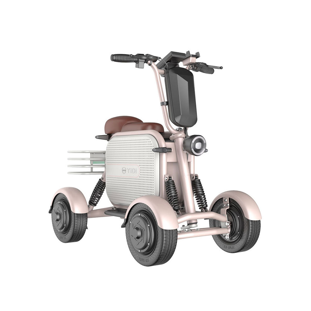 YIDI D10L 1000W 48V 10Ah/15Ah 11-inch Lithium Battery Dual Drive Foldable White&Pink High Carbon Steel Electric Scooter Drum Brake