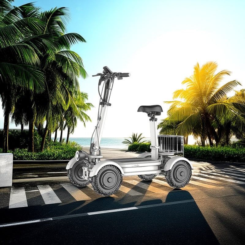 YIDI D4 1000W 48V 30Ah/40Ah/50Ah 11-inch Lithium Battery Foldable White High Carbon Steel Electric Scooter Drum Brake