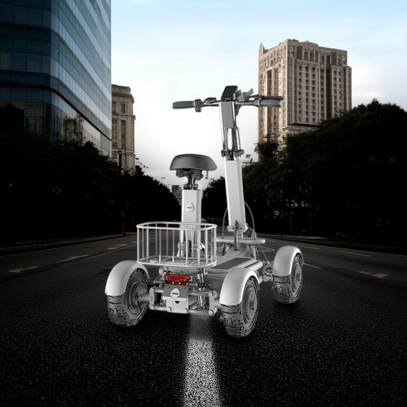 YIDI D4 1000W 48V 30Ah/40Ah/50Ah 11-inch Lithium Battery Foldable White High Carbon Steel Electric Scooter Drum Brake
