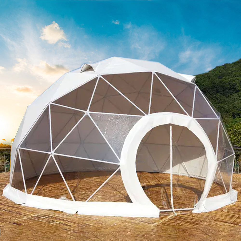 TREKKA Galvanized Steel Pipe Circular Tent Waterproof PVC - White&Transparent