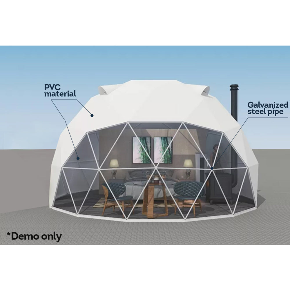 TREKKA Galvanized Steel Pipe Circular Tent Waterproof PVC - White&Transparent
