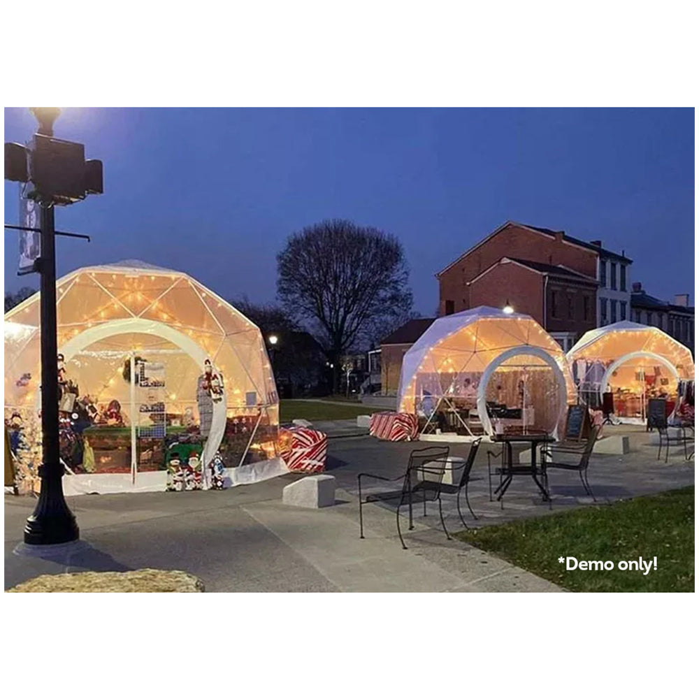 TREKKA Galvanized Steel Pipe Circular Tent Waterproof PVC - White&Transparent