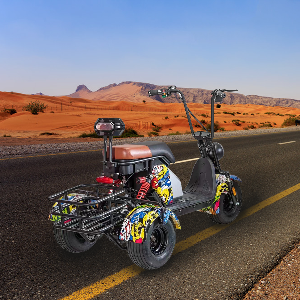 GLIDER HALLEY MY 718-3 1000W 48V 12-15.6AH Lithium Battery Three Wheels Electric Motorbike/Motorcycle/Scooter Cruise at 25km/h - Unlock More Power (Details Inside)*