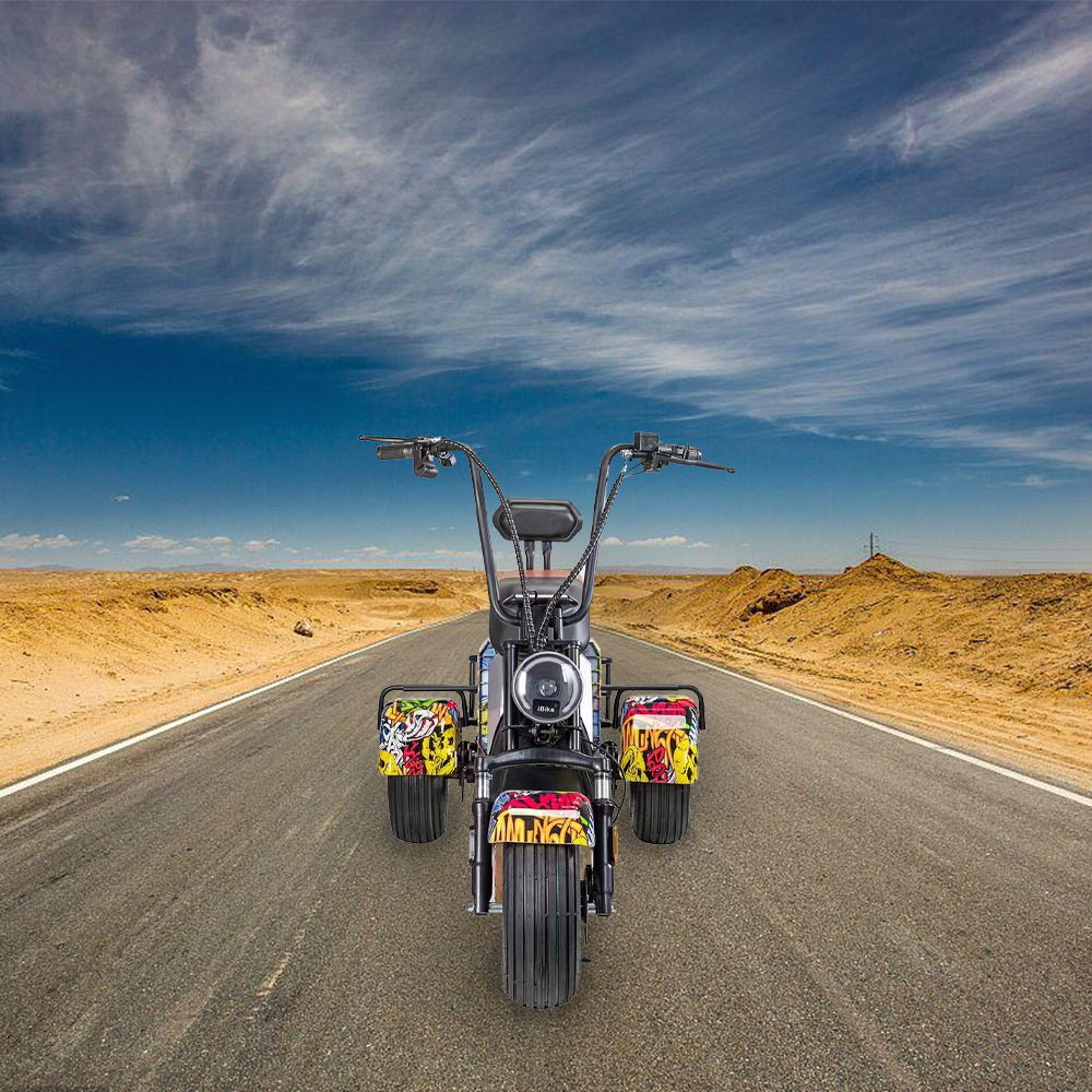 GLIDER HALLEY MY 718-3 1000W 48V 12-15.6AH Lithium Battery Three Wheels Electric Motorbike/Motorcycle/Scooter Cruise at 25km/h - Unlock More Power (Details Inside)*