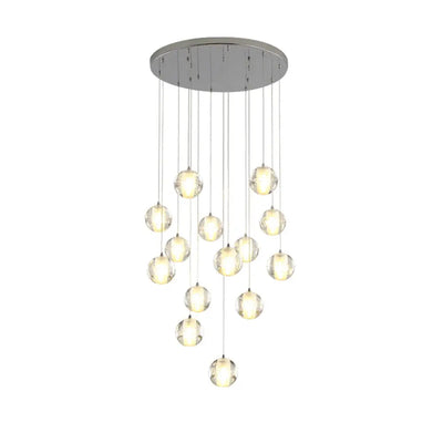 Modern Pendant Light LED Raindrop Ceiling Lamp Crystal Ball Hanging Fixture Lighting 14-Light G4 Staircase Crystal chandelier WSQCCM