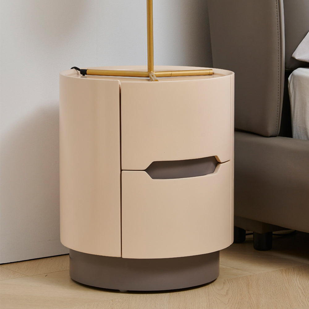 LIVARA NT1005  Cream-Style Solid Wood Drawer Soft-Close Rails Bedside Table