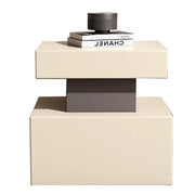 LIVARA NT1006 Cream-Style Solid Wood Frame Metal Legs Bedside Table