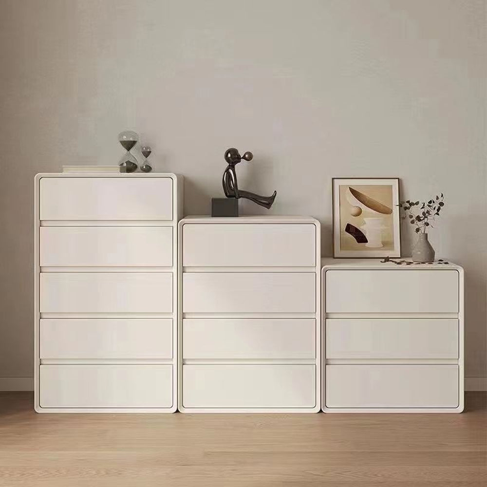 LIVARA NT1037 Faux Leather Surface Invisible Handle Silent Rail Solid Wood Leg Bedside Table