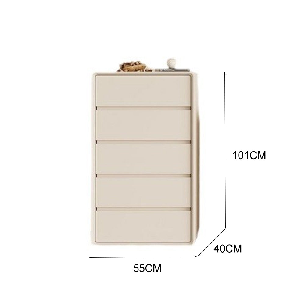 LIVARA NT1037 Faux Leather Surface Invisible Handle Silent Rail Solid Wood Leg Bedside Table