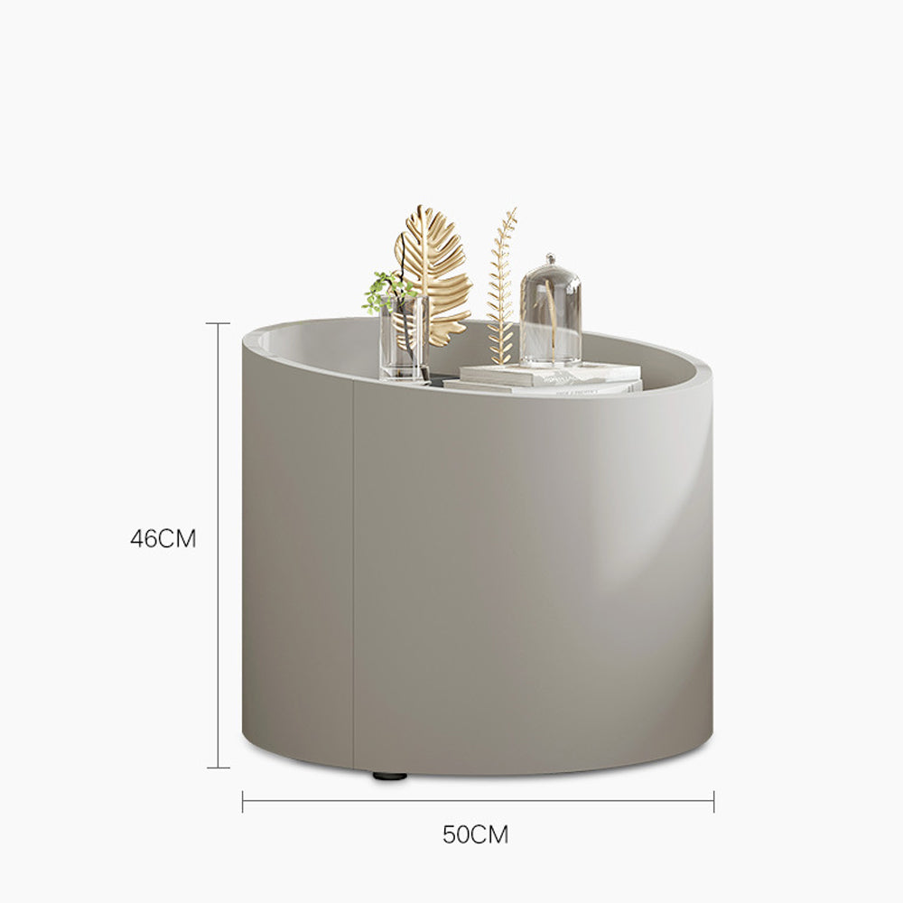 LIVARA NT1040 Cream-Style MDF Painted Acrylic White Solid Wood Drawer Soft-Close Rail Bedside Table