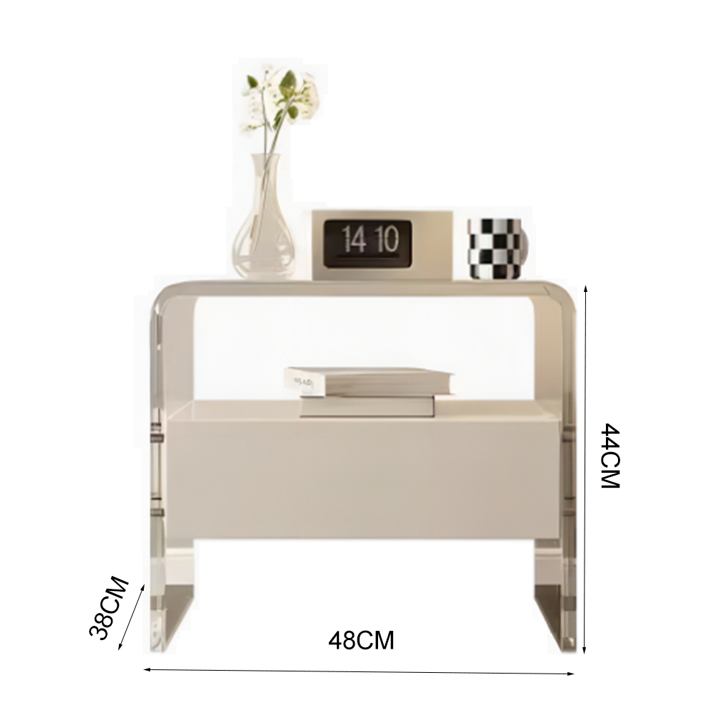 LIVARA NT1045 Baking Paint Solid Wood - Fingerprint Lock Sensor Bedside Table