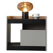 LIVARA NT1046 MDF Painted Solid Wood Drawer Soft-Close Rail Bedside Table