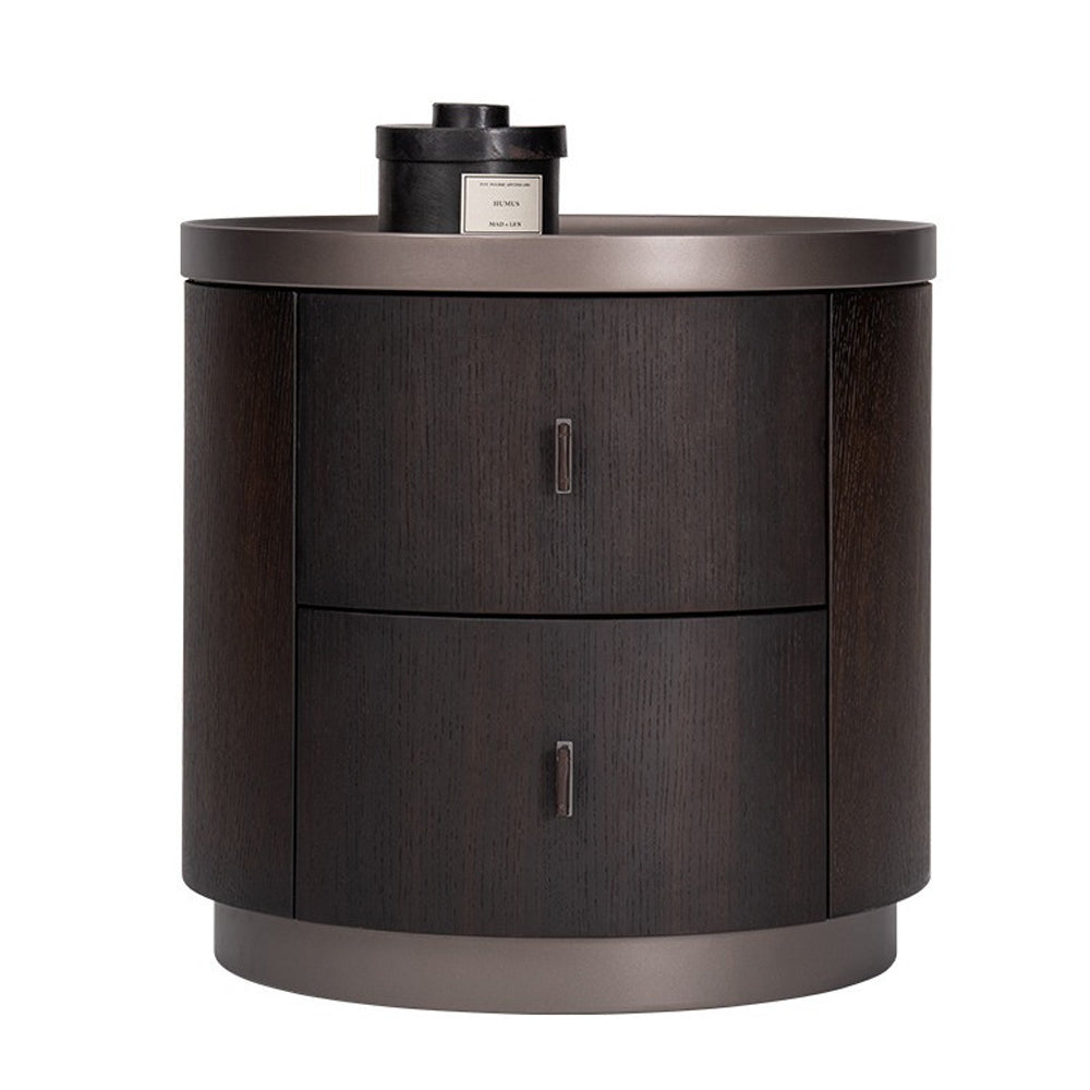 LIVARA NT1047 MDF Veneer Wood Drawer Soft-Close Rail Bedside Table