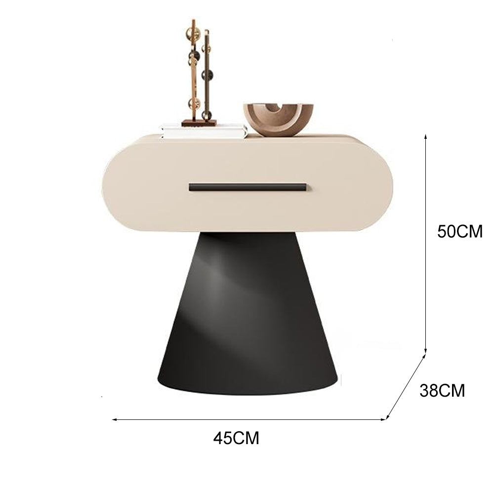 LIVARA NT1049 Minimalist Modern Solid Wood Drawer Soft Bedside Table