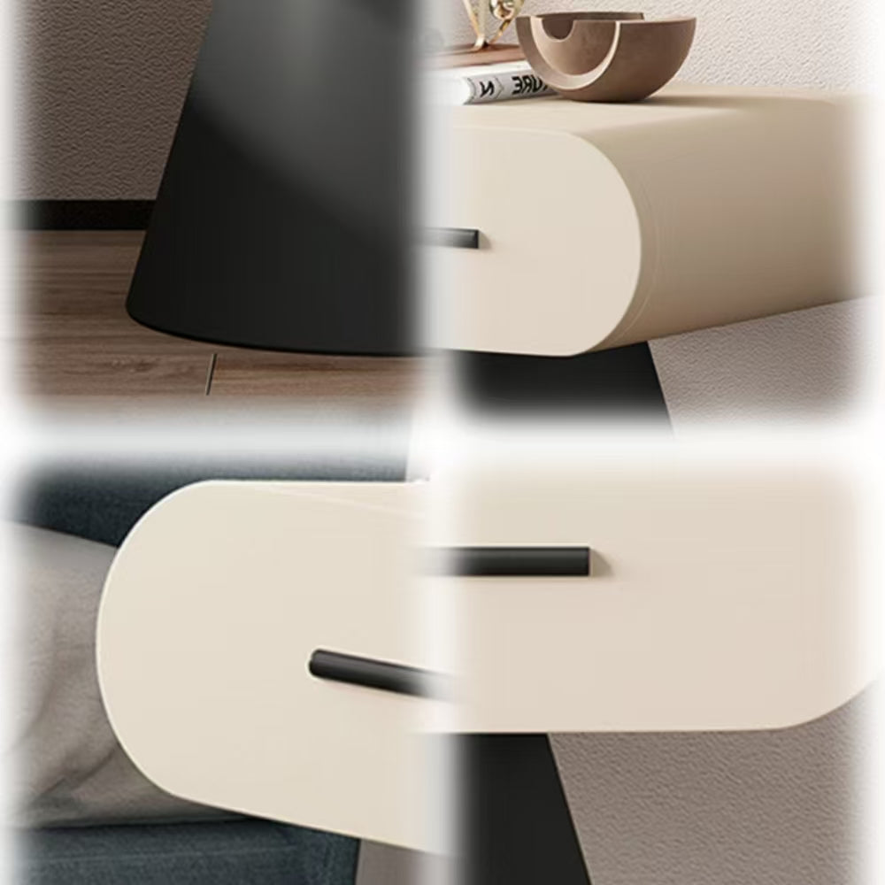 LIVARA NT1049 Minimalist Modern Solid Wood Drawer Soft Bedside Table