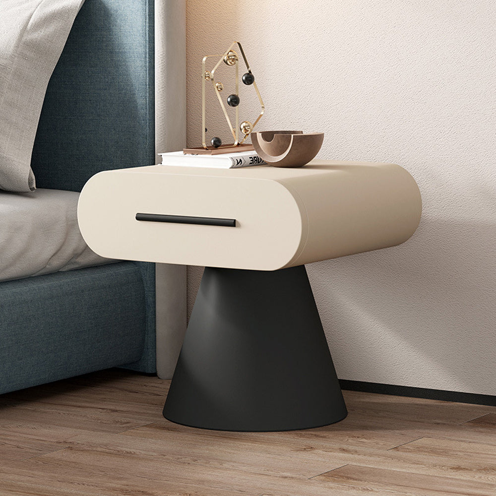 LIVARA NT1049 Minimalist Modern Solid Wood Drawer Soft Bedside Table
