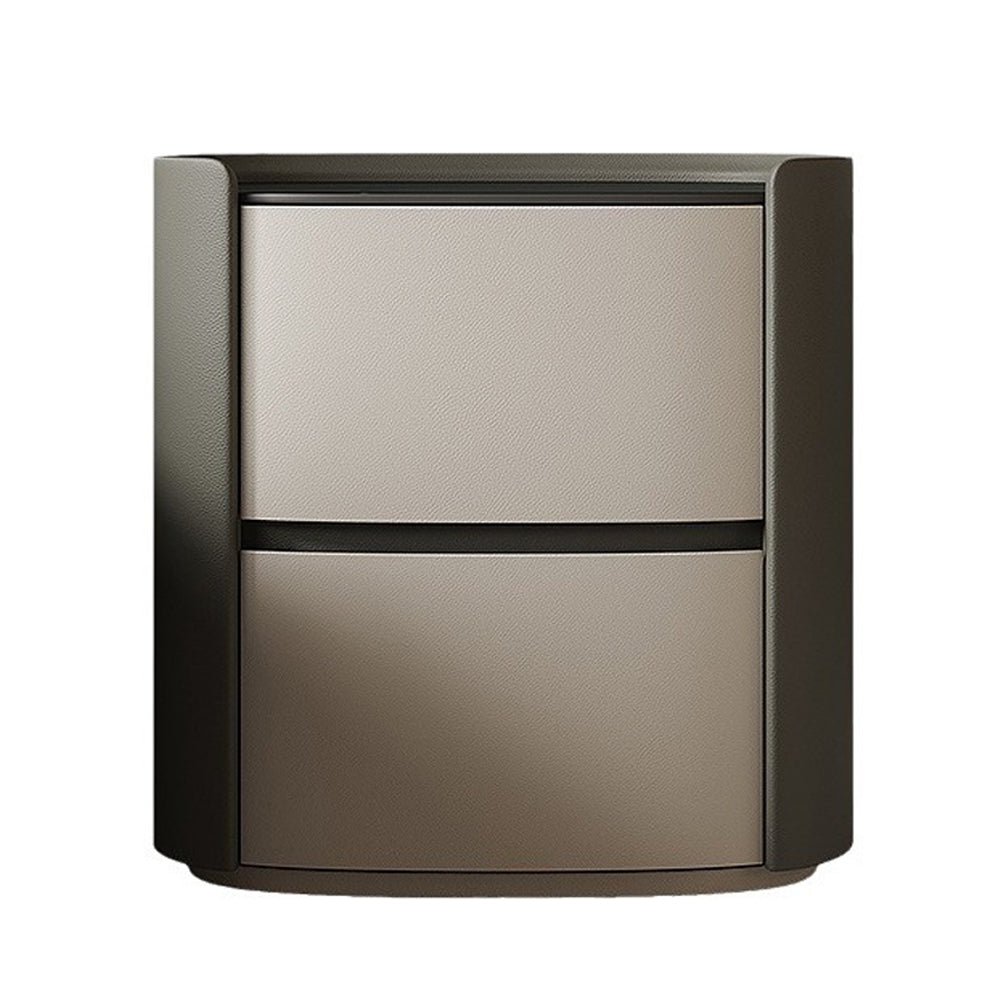 LIVARA NT1053 Full Plywood Saddle Leather Solid Wood Drawer Bedside Table