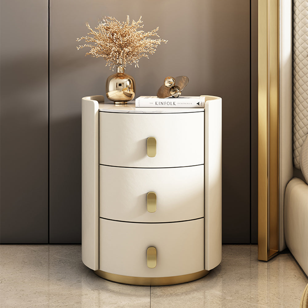LIVARA NT1061 Sintered Stone Top Solid Wood Drawers Plywood-Bedside Table