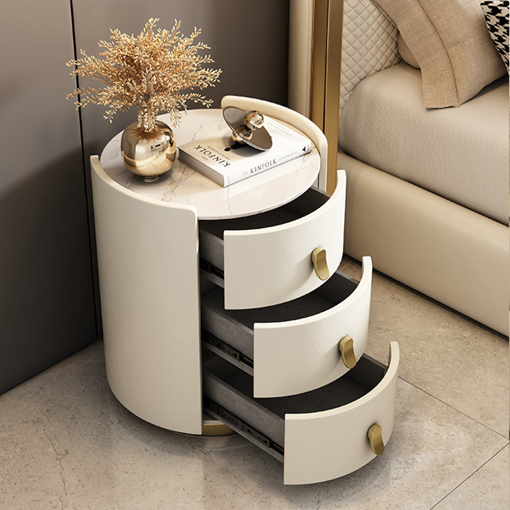 LIVARA NT1061 Sintered Stone Top Solid Wood Drawers Plywood-Bedside Table