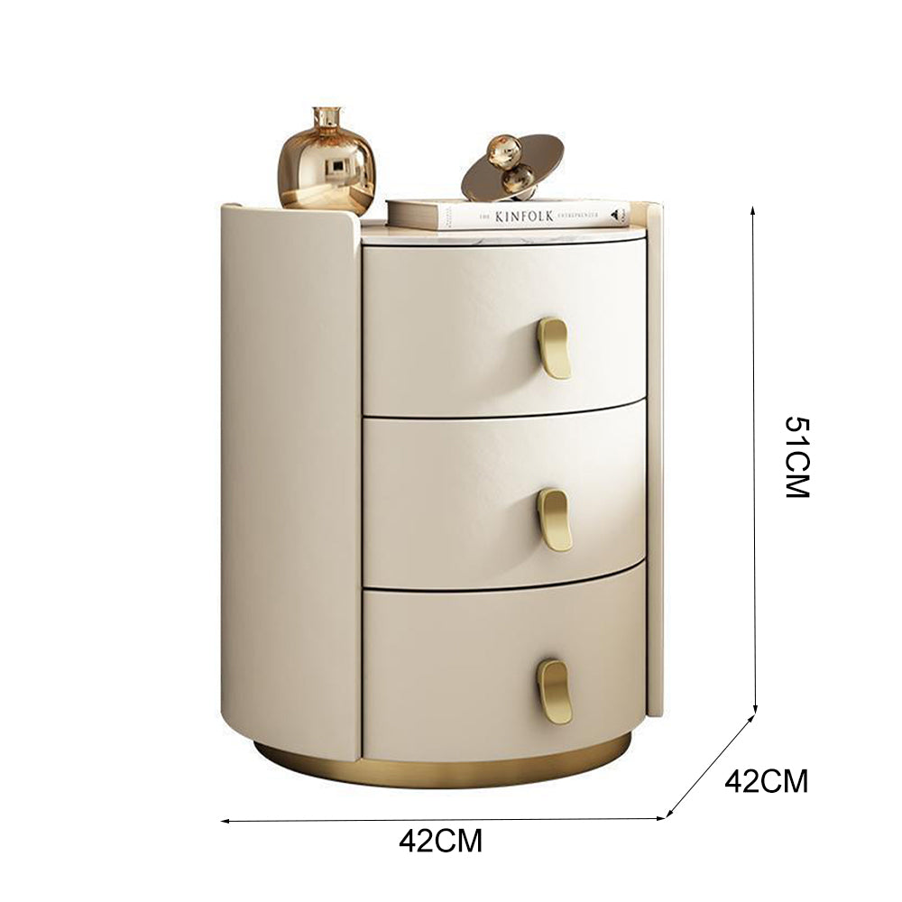 LIVARA NT1061 Sintered Stone Top Solid Wood Drawers Plywood-Bedside Table