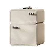 LIVARA NT1062 Solid Wood Drawers Soft-Closing Slides Bedside Table-Milky White