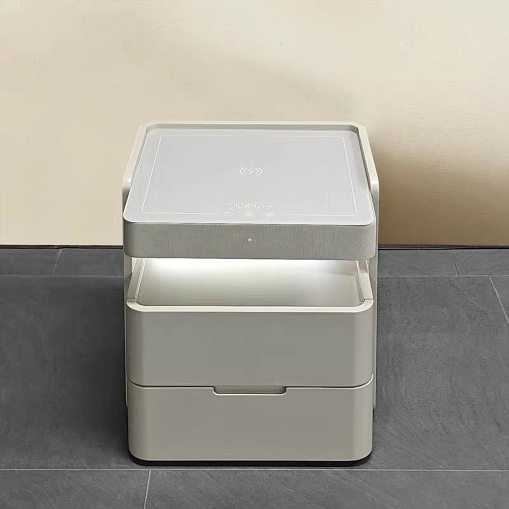 LIVARA NT1063 Built-In Speaker Wireless Charging Integrated Lighting Bedside Table-Light Gray