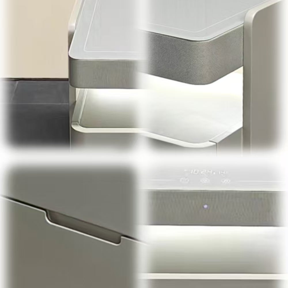 LIVARA NT1063 Built-In Speaker Wireless Charging Integrated Lighting Bedside Table-Light Gray