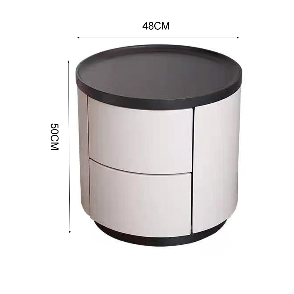 LIVARA NT1064 Streamlined Design Bedside Table-Black & White