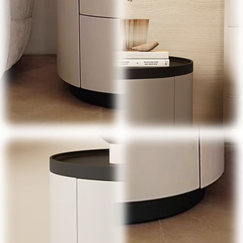 LIVARA NT1064 Streamlined Design Bedside Table-Black & White