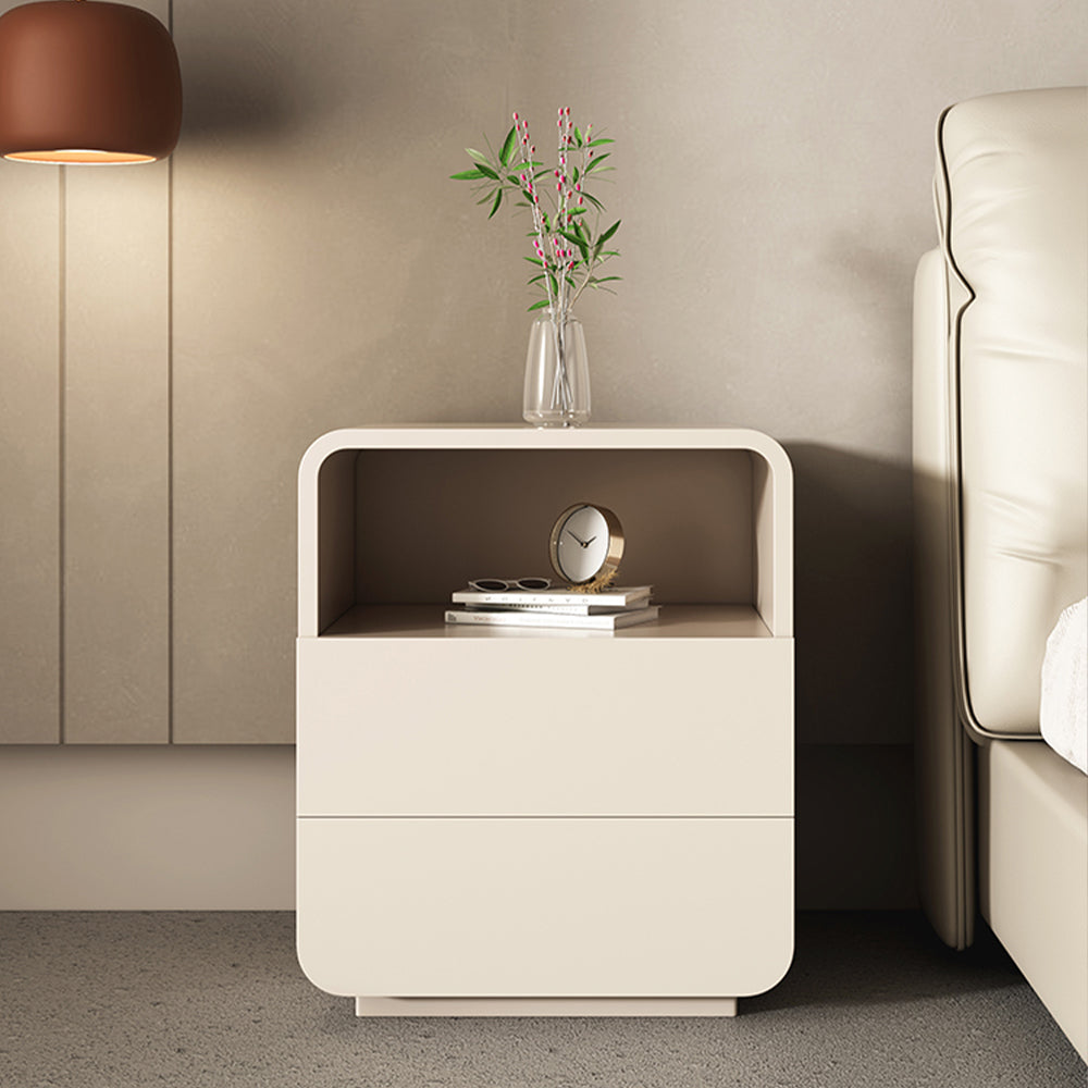 LIVARA NT1066 Baking Paint Finish Solid Wood Drawers - Bedside Table