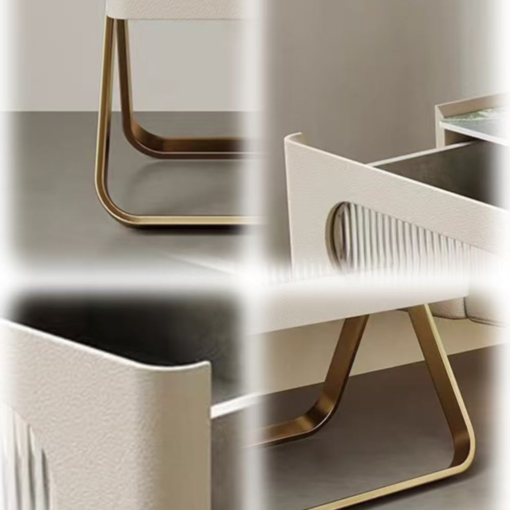 LIVARA NT1389 Solid Wood Drawers Stainless Steel Accents - Bedside Table