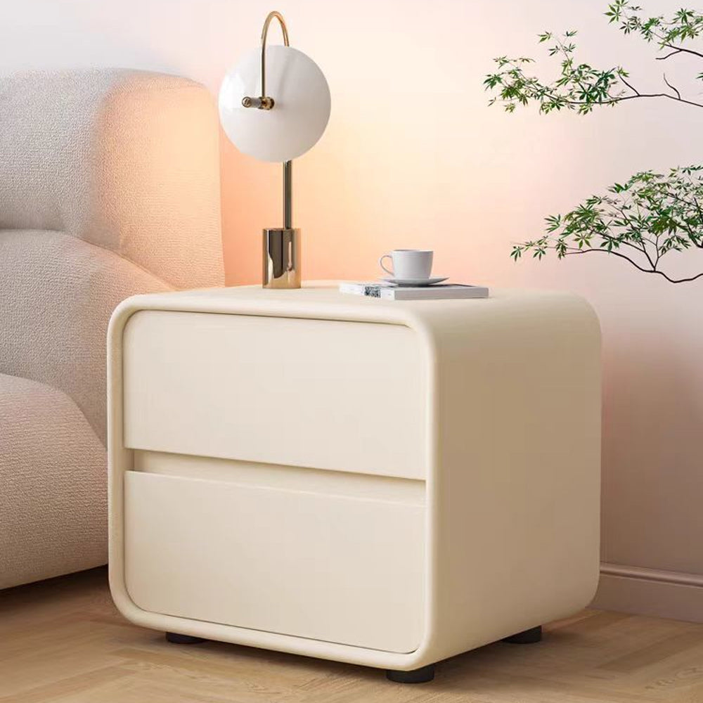 LIVARA NT1399 Faux Leather Upholstery and Metal Legs - Solid Wood Bedside Table