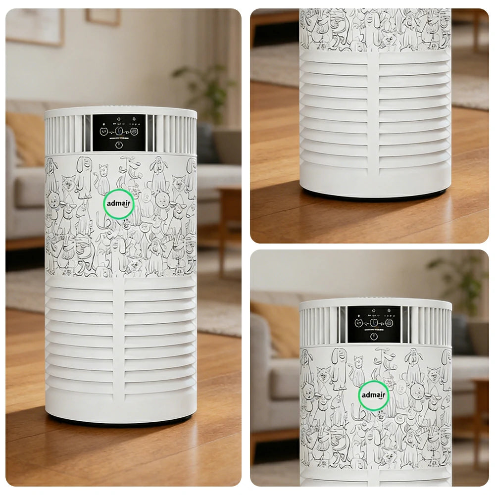 NEVORA Pet Air Purifier Hair Removal HEPA Filter Anti-Allergy Sterilisation Smart Design - White