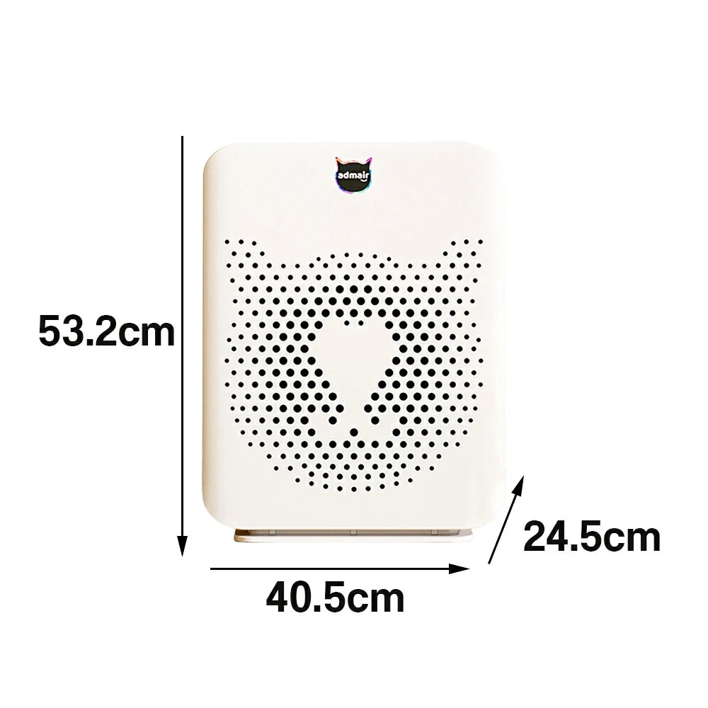 NEVORA Professional Pet Air Purifier - HEPA Filtration, Strong Hair Removal, Anti-Allergy & Odour Control, Low Noise Smart Design - White