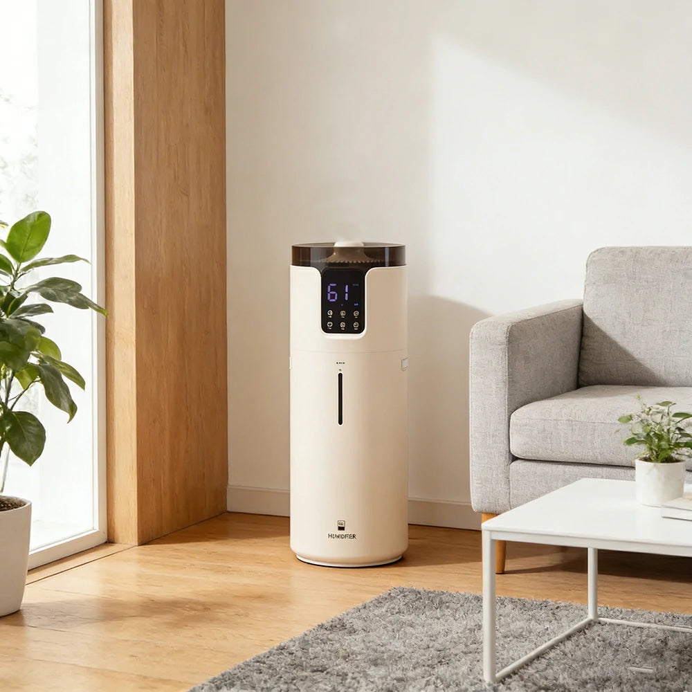 NEVORA Smart UV Sterilising Humidifier - 16L Large Capacity, Remote Control, Intelligent Humidity, Quiet Operation - White