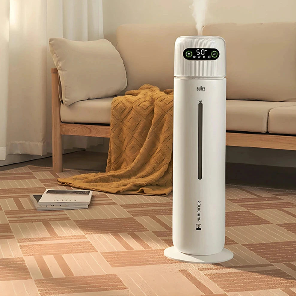 NEVORA Smart Floating Humidifier - 10L Large Capacity, UV Sterilisation, Intelligent Humidity Control, Quiet Operation - White