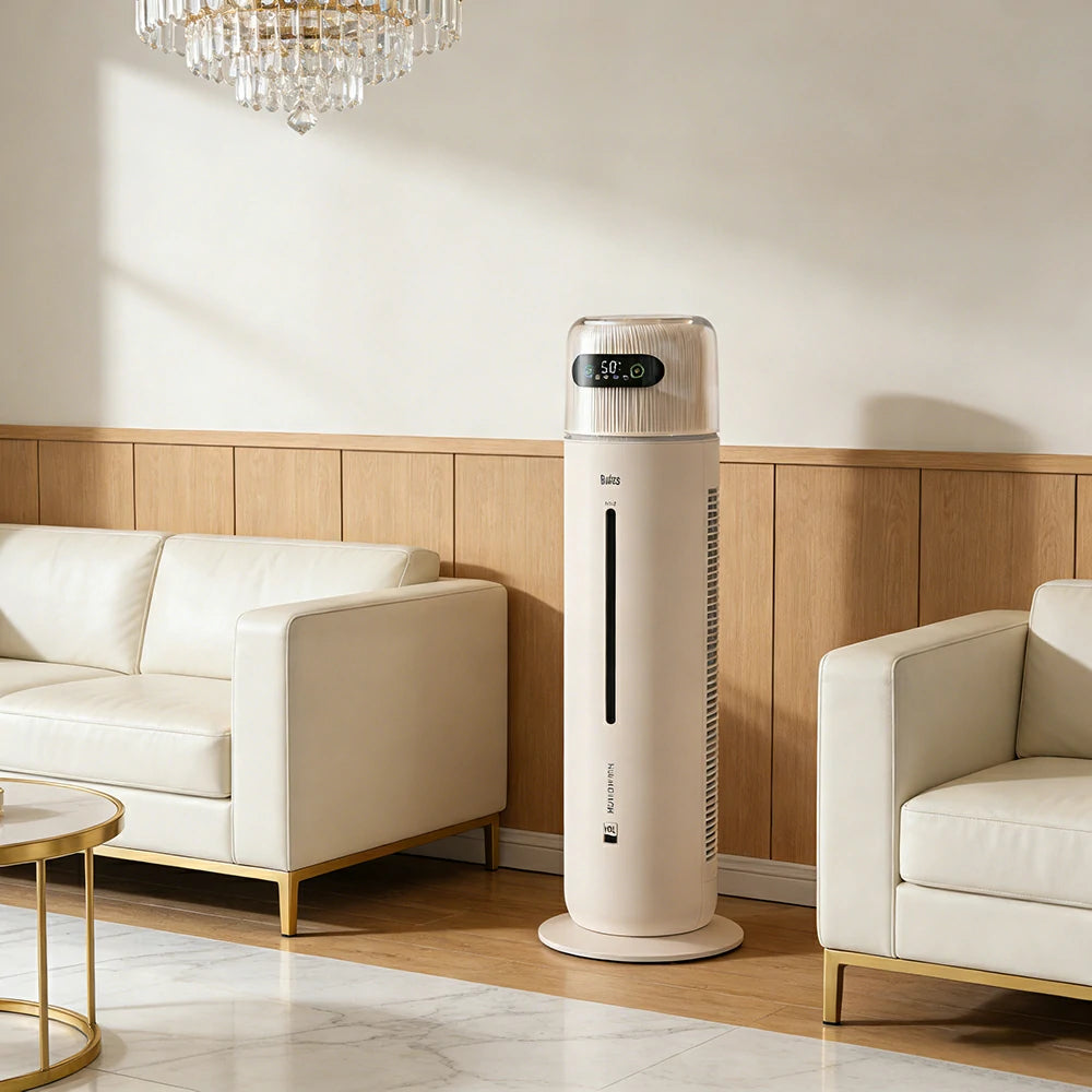 NEVORA Smart Floating Humidifier - 10L Large Capacity, UV Sterilisation, Intelligent Humidity Control, Quiet Operation - White