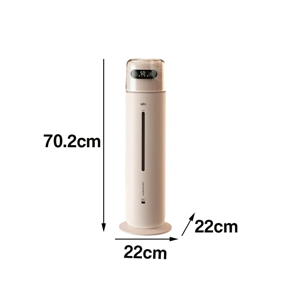 NEVORA Smart Floating Humidifier - 10L Large Capacity, UV Sterilisation, Intelligent Humidity Control, Quiet Operation - White